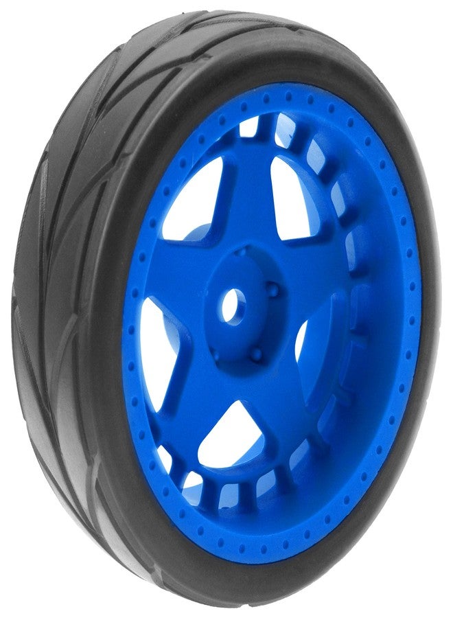 Share Goo مجموعة عجلات ShareGoo RC OD 2.55 بوصة نايلون سداسي 12 مم وإطارات مطاطية متوافقة مع سيارات Traxxas Tamiya Sakura HSP Redcat 1/10 RC On-Road Touring Drift Car (أزرق) - Image 5